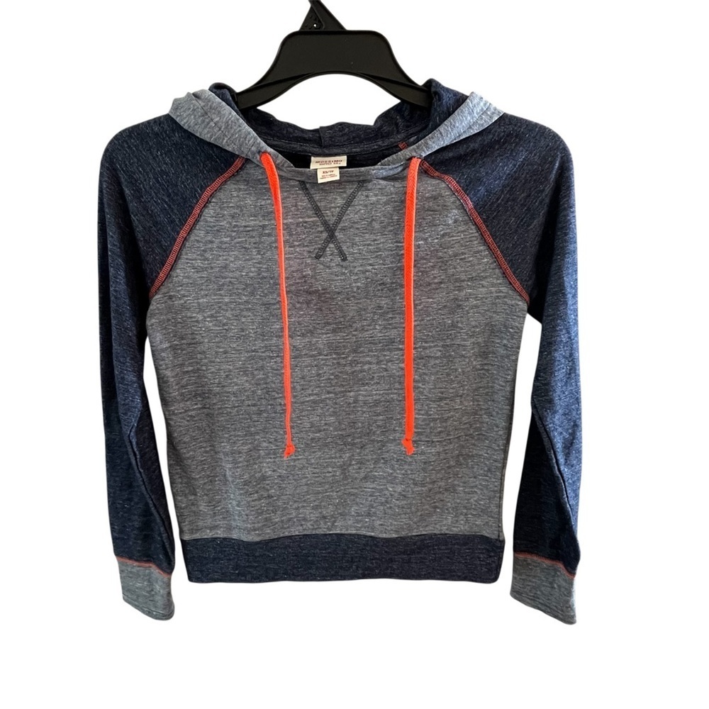 Mossimo Size XS Heather Blue Hoodie Lightweight Sweatshirt Raglan Sleeve Y2K